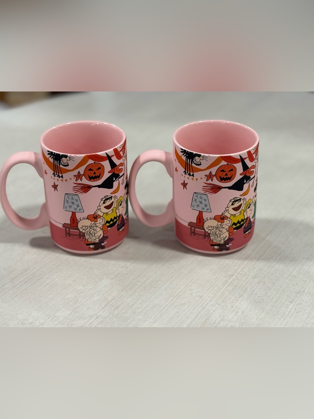 Peanuts Pink Halloween party soft touch 2 Mugs set